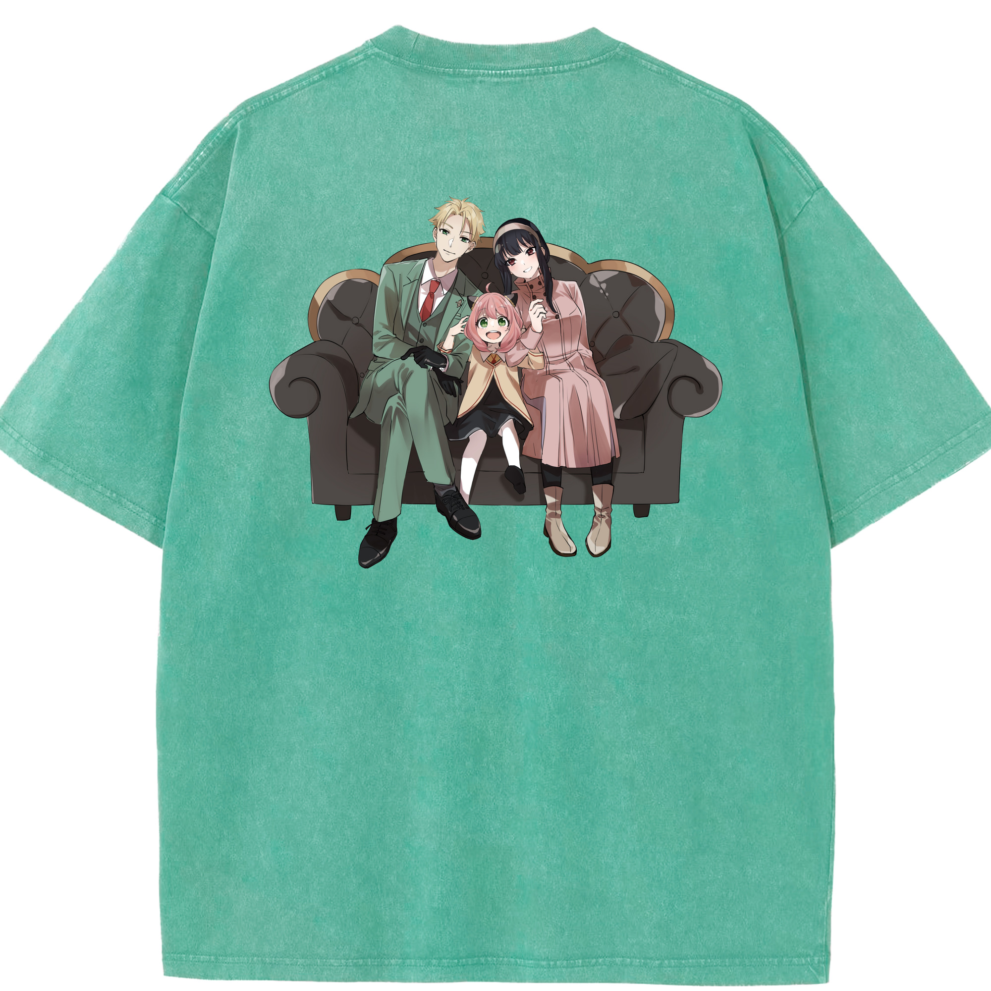 （画像用） SPY×FAMILY间谍家家酒 綿100% ヴィンテージ風 半袖Tシャツ（背面プリント）